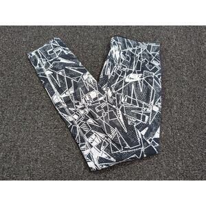 Nike Black & White Mashup Youth Leggings Yoga Pants 860068-010 Size Large